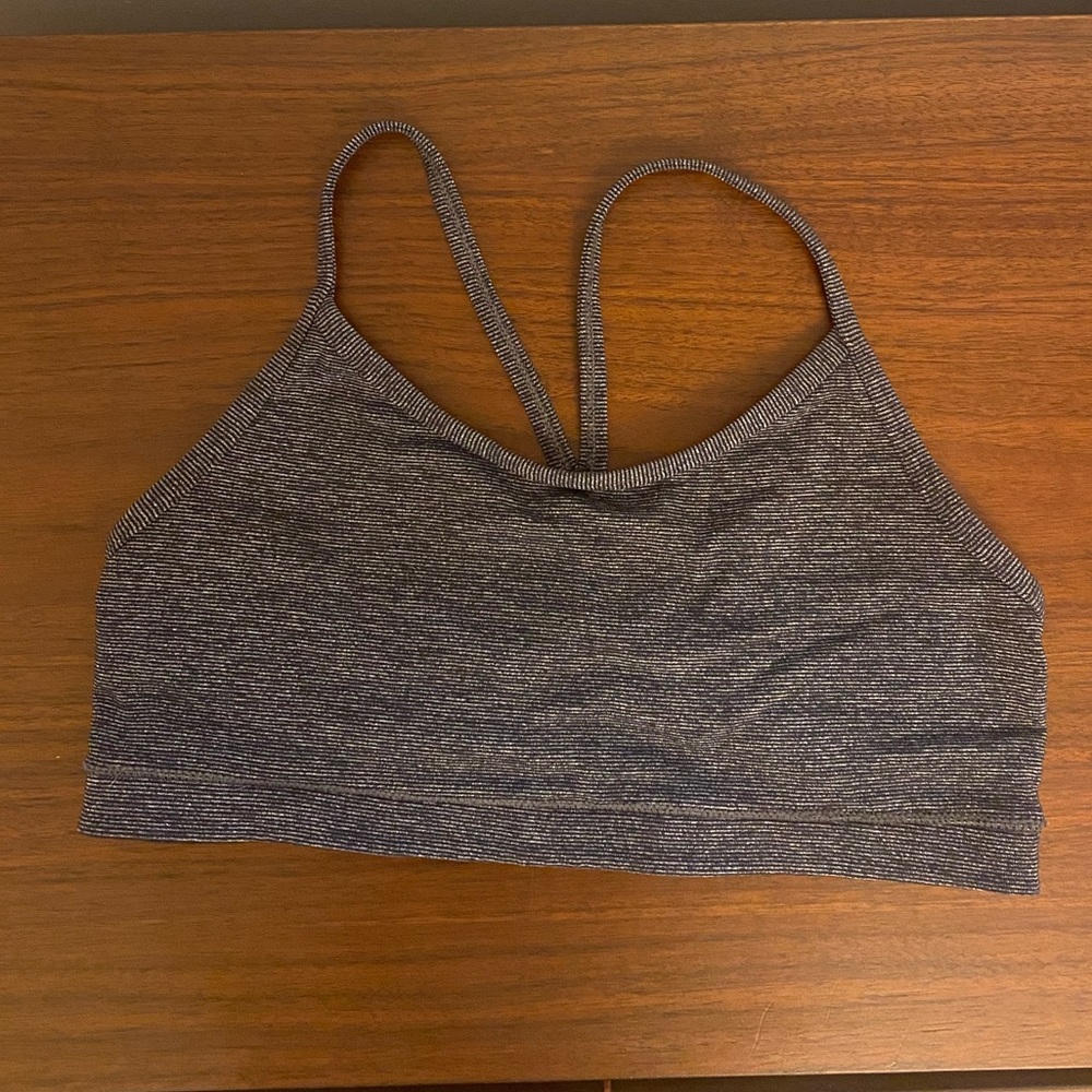 Lululemon Grey White Stripe Sports Bra Size 6